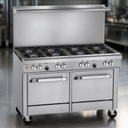 Thumbnail image #3 for Southbend (Middleby) Ultimate 4481DC 48-Inch Gas Restaurant Range with 8 Open Burners, Standard Oven, Cabinet Base & Flue Riser Shelf