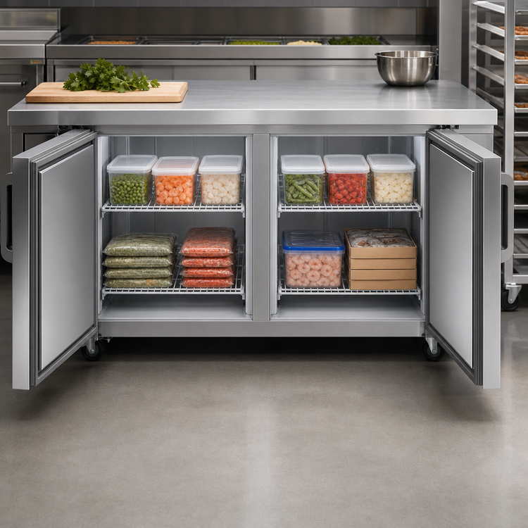 Product image #3 for Juneau 2-Section Undercounter Reach-In Freezer, 60 Inch Wide, 8.9 Cu. Ft., Solid Doors