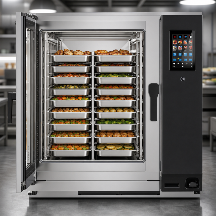 Product image #3 for Lainox Naboo 5.0 NAE102B Electric Direct Steam Combi Oven with Touch Screen Controls, 10 x 2/1 GN / 20 x 1/1 GN, Floor Model