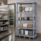 Thumbnail image #3 for Quantum QP246050SS-5 Polymer Shelving Unit, 60"W x 24"D x 50"H, 5 Solid Shelves, Dunnage Stand, 2,000-lb. Capacity, Gray
