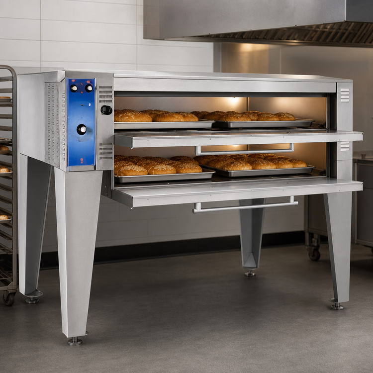Product image #3 for Bakers Pride Super Deck Series Electric Double-Deck Bake/Roast Deck Oven with 2 57-Inch x 36-Inch x 12-Inch Cavities