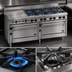 Thumbnail image #3 for Bistro 72-Inch Shallow-Depth Heavy-Duty Gas Restaurant Range with 12 Open Burners and 2 Standard Ovens