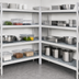 Thumbnail image #3 for Fermostock 4-Tier Corner Expansion Polymer Shelving Kit, 83 Inch H x 26 Inch W x 14 Inch D