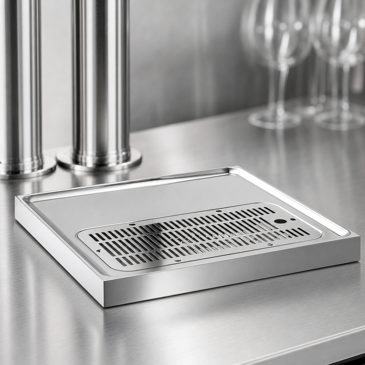 Product image #3 for Perlick Platform Surface Mount Stainless Steel Drip Tray Trough for Lucky/Panther/Sexy Towers