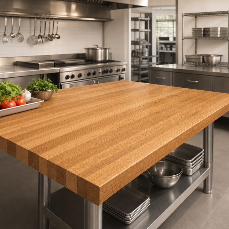 Product image #3 for John Boos Appalachian Red Oak Edge Grain Island Countertop, 132 x 42 x 1-1/2 Inch, Penetrating Oil Finish