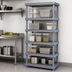 Thumbnail image #3 for Quantum Millenia 24-Inch W x 24-Inch D x 86-Inch H Gray 5-Shelf Polymer Stationary Starter Shelving Unit