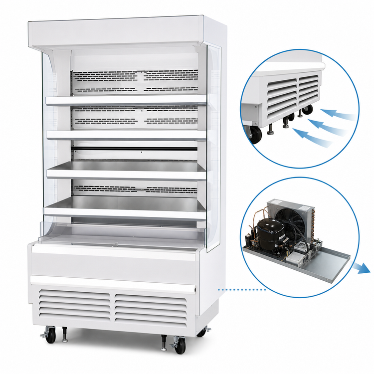 Product image #3 for Everest Refrigeration EOMV-60-W-28-T 60-Inch Vertical Open Display Merchandiser Refrigerator, White, R290, 21.2 Cu. Ft.