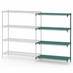 Thumbnail image #4 for Metro Super Erecta AA356K3 Add-On Wire Shelving Unit, 48"W x 18"D x 63"H, 4 Shelves, Green Epoxy Finish