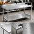 Thumbnail image #3 for Eagle Budget Series 108-Inch x 36-Inch Stainless Steel Work Table with Rear Upturn and Adjustable Undershelf