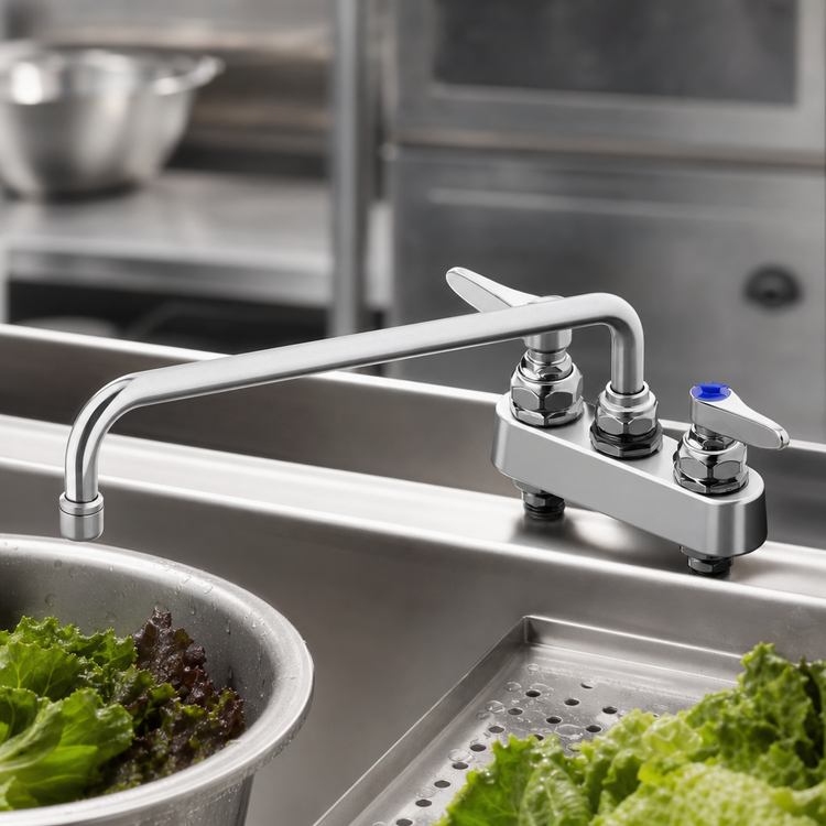 Product image #3 for T&S Brass B-2391 Deck-Mounted Workboard Faucet with 14-Inch Swing Nozzle and 4-Inch Centers