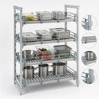 Thumbnail image #3 for Cambro Camshelving® Premium CPR1454151 Full Shelf Rail Kit, 14 x 54 x 4-1/4 in, Double-Level Rails, Soft Gray