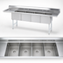 Thumbnail image #3 for Advance Tabco 4-Compartment Fabricated Sink with Left & Right Drainboards, 18 x 24 x 14-Inch Bowls, 108-Inch Wide