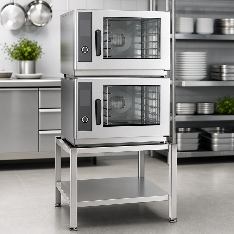 Product image #3 for RATIONAL Combi-Duo XS Stationary Oven Stand for XS on XS, Stainless Steel Open Base
