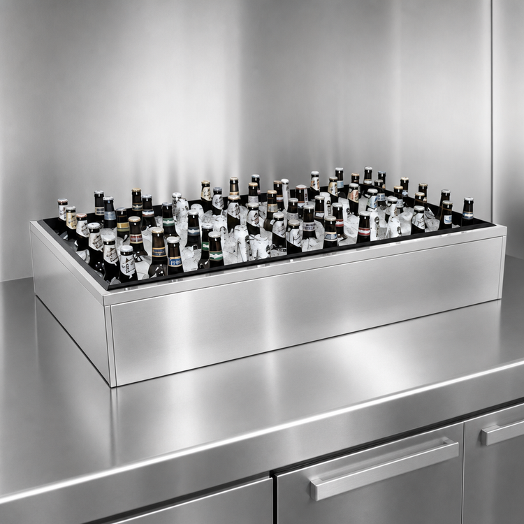 Product image #3 for Glastender IDU-12X48 12-Inch Deep x 48-Inch Long x 7-Inch High Back Bar Ice Display Unit, Stainless Steel