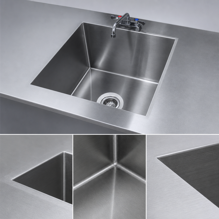 Product image #3 for Advance Tabco TA-11T Single-Bowl Welded Table-Top Sink with Faucet, 30" x 24" x 14" Deep Bowl