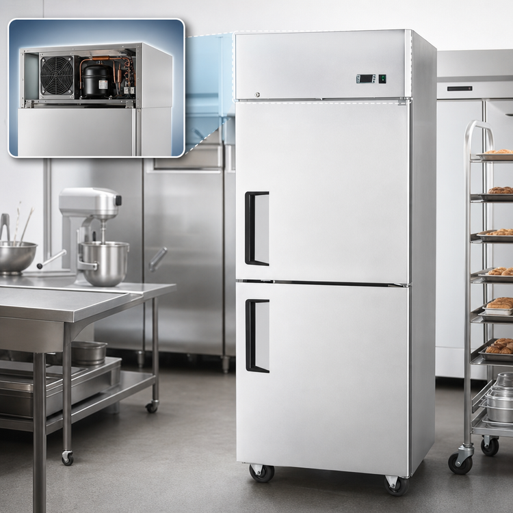 Product image #4 for Atosa One-Section Top-Mount Reach-In Freezer with Two Locking Half Doors, 21.4 Cu. Ft., Stainless Steel