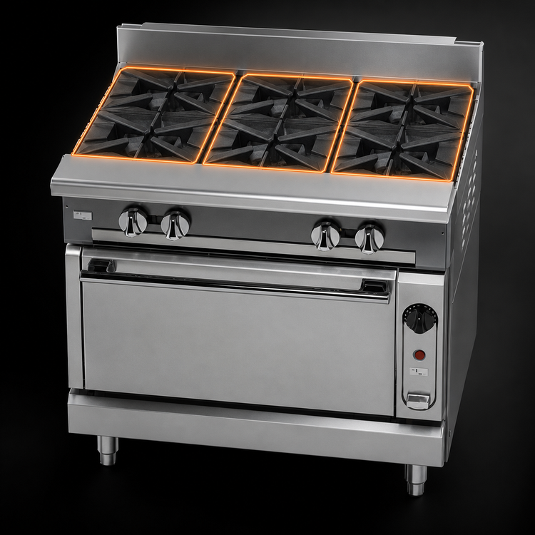Product image #3 for Vulcan V Series 36-Inch Heavy Duty Gas Range with 3 Hot Tops and Convection Oven