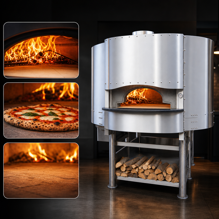 Product image #3 for Morello Forni FW110 Wood-Fired Round Stone Hearth Pizza Oven with Stand, 43-Inch Cooking Diameter