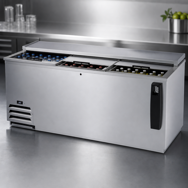 Product image #3 for Beverage-Air 80-Inch Flat Top Bottle Cooler with 3 Sliding Lids, 24.1 Cu. Ft.