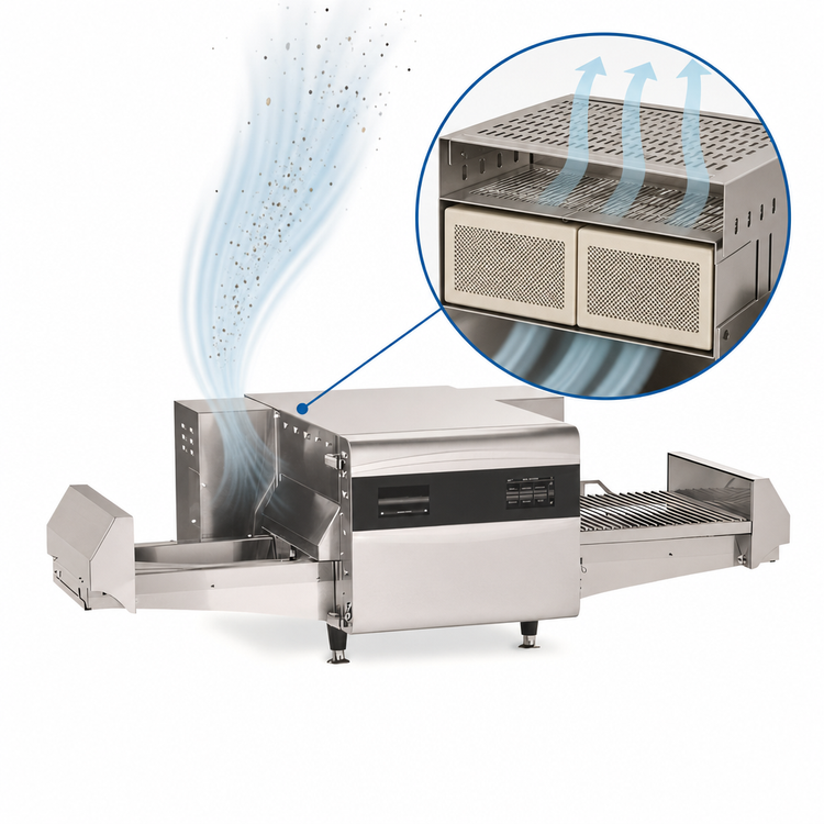 Product image #4 for Ovention Matchbox M1718 Ventless Electric Countertop Single Deck Conveyor Oven with Dual 17 x 18-Inch Cooking Platforms