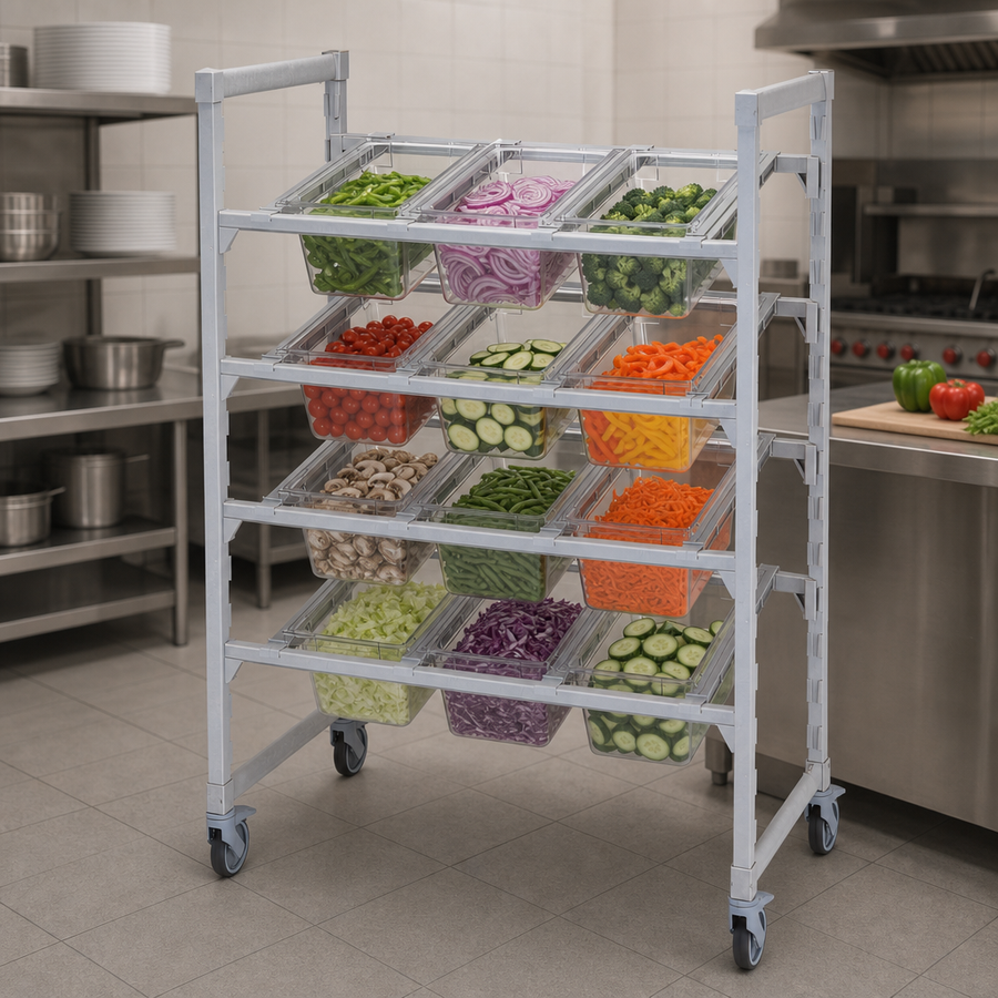 4-Tier Open Shelf Layout