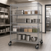 Thumbnail image #3 for Quantum Five-Shelf Mobile Wire Enclosed Cart, 48 x 24 x 80 Inches, 1200 lb Capacity