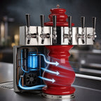 Thumbnail image #3 for Micro Matic USA Braumeister CT400E-6KR Countertop 6-Faucet Glycol-Cooled Ceramic Single-Column Draft Beer Tower