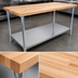 Thumbnail image #3 for John Boos 84 Inch x 24 Inch Wood Top Work Table with Adjustable Undershelf, Galvanized Legs
