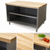 Thumbnail image #3 for BK Resources 60-Inch x 30-Inch Hard Maple Top Chef Table with Open Front Stainless Steel Cabinet Base