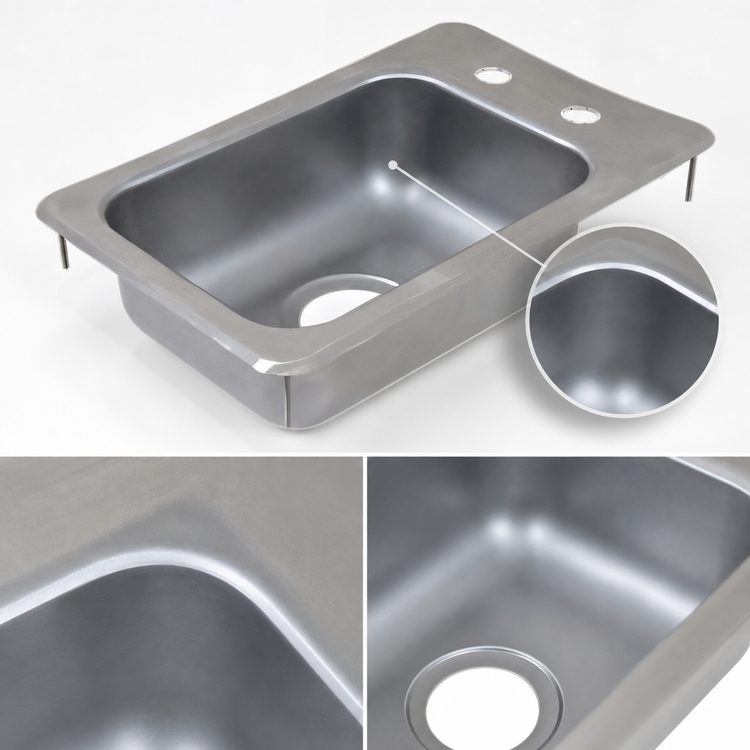 Product image #3 for John Boos Pro-Bowl 1-Compartment Drop-In Stainless Steel Hand Sink with 10 x 14 x 5 Bowl