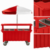 Thumbnail image #4 for Cambro Camcruiser® Hot Red Food Cart with 3 Wells, 3 Rear Compartments, and Umbrella