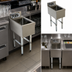 Thumbnail image #3 for Advance Tabco Underbar Basics Stainless Steel Free-Standing Underbar Hand Sink with Deck-Mount Faucet, 12 x 21 Inch