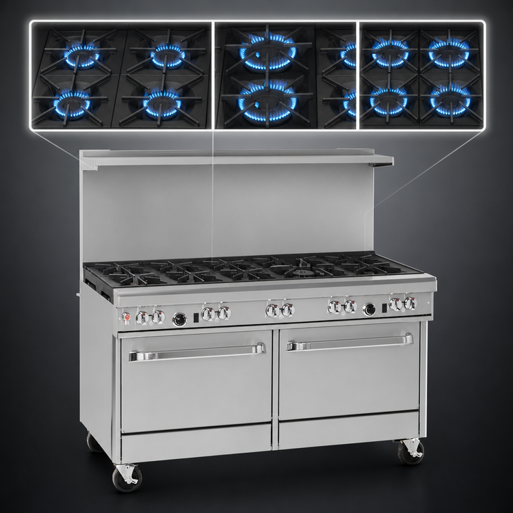 Product image #3 for Southbend Ultimate 60-Inch Gas Restaurant Range with 9 Open Burners and 2 Standard Ovens