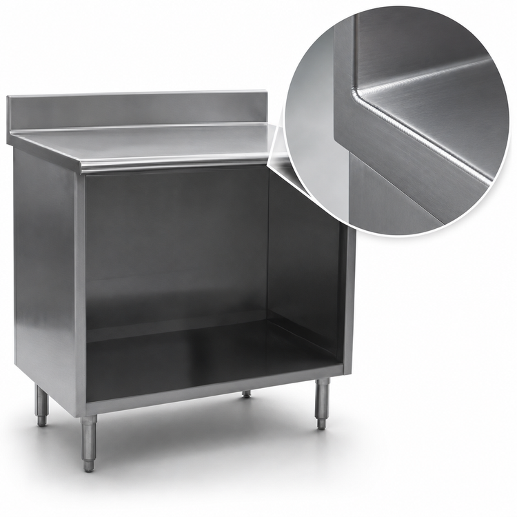Product image #3 for Eagle Group Spec-Master Open Front Work Table with 4.5-Inch Backsplash, 48 x 30 Inches