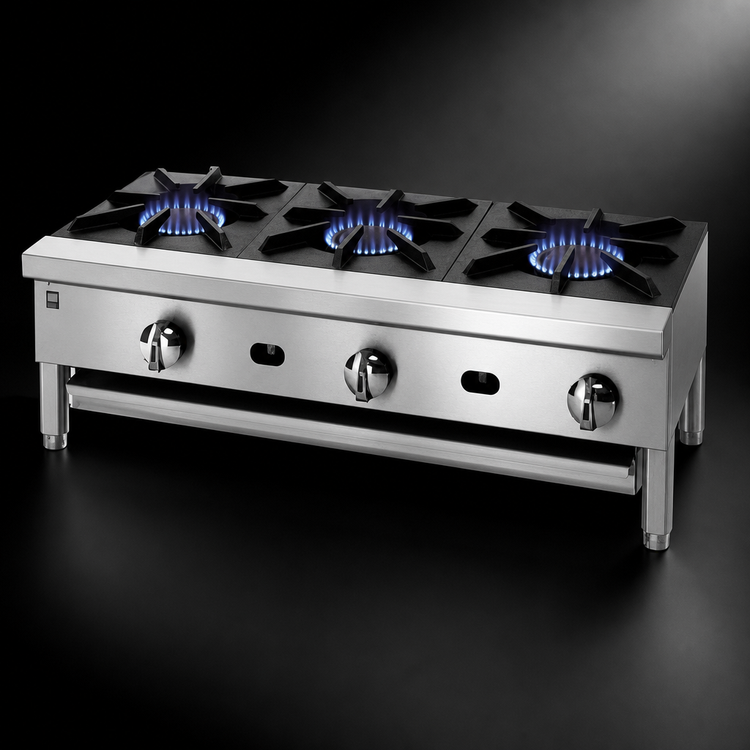 Product image #3 for Supreme 24-Inch Countertop Gas Hot Plate with 4 Open Burners, 110,000 BTU