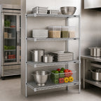 Thumbnail image #3 for Eagle Group EAGLEbrite A4-63-2436Z 4-Tier Add-On Wire Shelving Unit, 36W x 24D x 63H, Zinc Finish