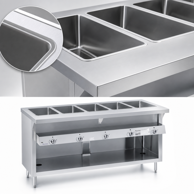 Product image #3 for Thurmaduke G-6-DLPG Six Pan Full-Size Propane Gas Steamtable Unit