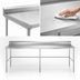 Thumbnail image #3 for Sapphire 120-Inch x 30-Inch x 35-Inch Stainless Steel Work Table with 5-Inch Backsplash and Open Base