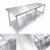Thumbnail image #3 for Sapphire 108-Inch Stainless Steel Flat-Top Cocktail Station Work Table with Undershelf