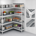 Thumbnail image #3 for Fermostock 4-Tier Corner Expansion Polymer Shelving Unit Kit, 83