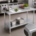 Thumbnail image #3 for Duke 84-Inch x 30-Inch Stainless Steel Work Table with 5-Inch Riser and Galvanized Undershelf