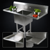 Thumbnail image #3 for John Boos Pro-Bowl 1-Compartment Sink with Left and Right Drainboards, 55-1/4 x 25-1/2 Inch, 16 Gauge Stainless Steel