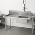 Thumbnail image #3 for John Boos Pro-Bowl Straight Soiled Dishtable with Pre-Rinse Sink Bowl, 60-Inch, Right-to-Left, 14-Gauge 300 Series Stainless Steel