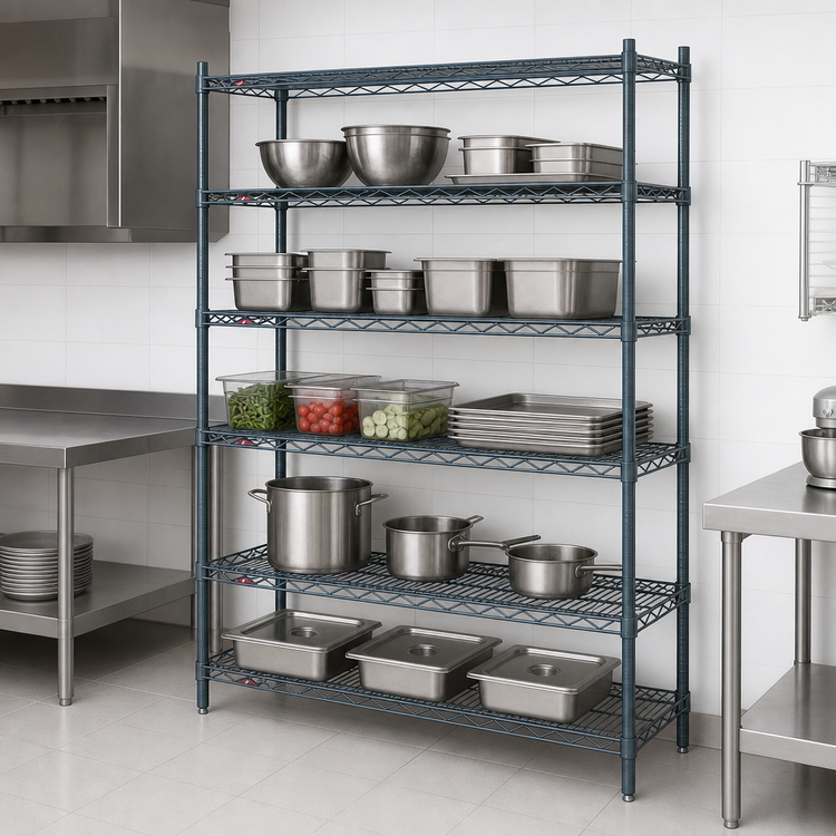 Product image #4 for Metro Super Erecta Stationary Starter Wire Shelving Unit, 60W x 24D x 74H, 5 Shelves