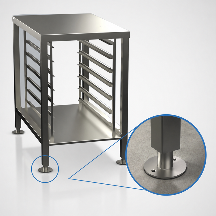 Product image #2 for Alto-Shaam Vector H Stainless Steel Equipment Stand with Seismic Feet, Side Racks and Lower Shelf