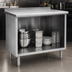Thumbnail image #3 for Spec-Master 72-Inch x 30-Inch Stainless Steel Underbar Work Table with Open Front Cabinet Base and 1-1/2-Inch Rear Up-Turn
