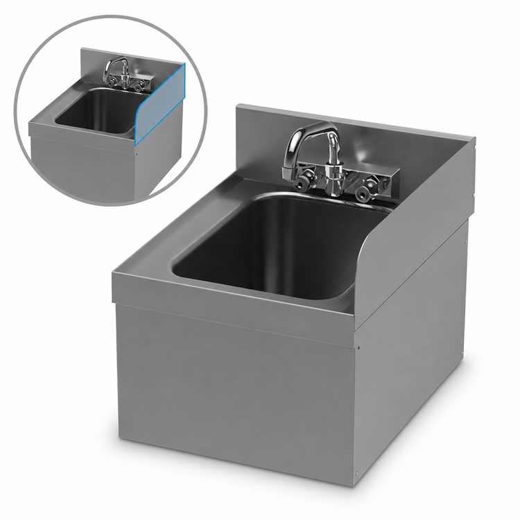 Product image #3 for Advance Tabco Riveted Right Side Splash for 21-Inch Deep Underbar Units