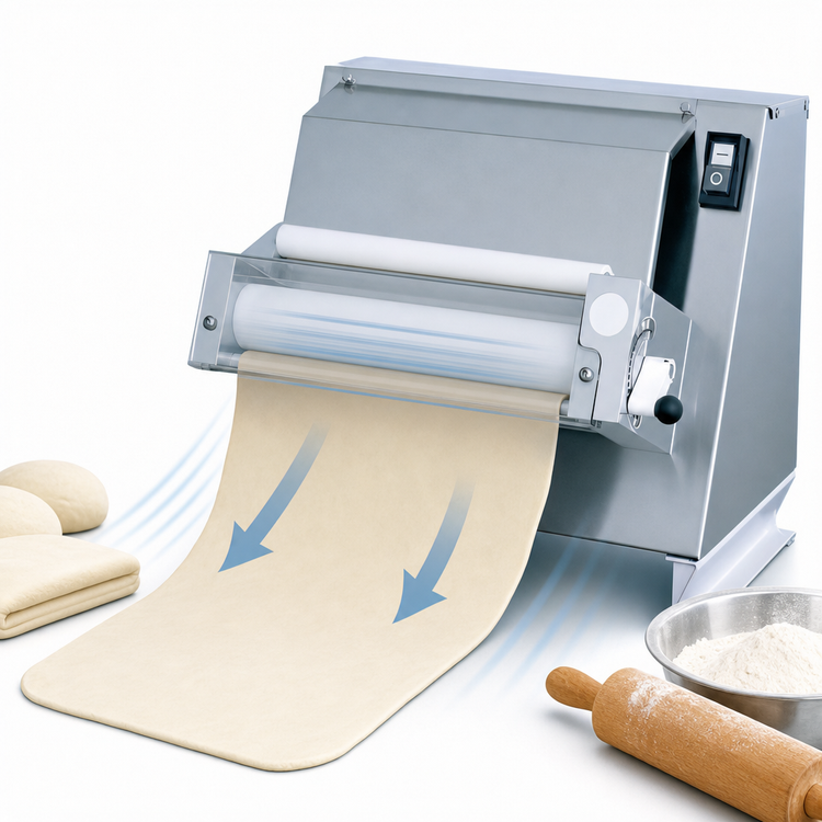 Product image #3 for BakeMax BMEPS12 Countertop Single-Pass Dough Sheeter, 11-3/4-Inch Sheet Width