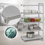 Thumbnail image #4 for Cambro Camshelving® Premium CPA183084S4PKG 4-Shelf Solid Add-On Polymer Shelving Unit, 18 x 30 x 84 Inches