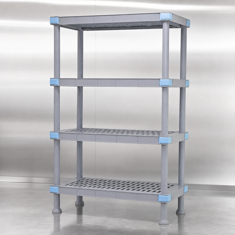 Product image #3 for Quantum Millenia Gray Polymer Starter Shelving Unit, 42"W x 21"D x 62"H, 2000 lb Capacity